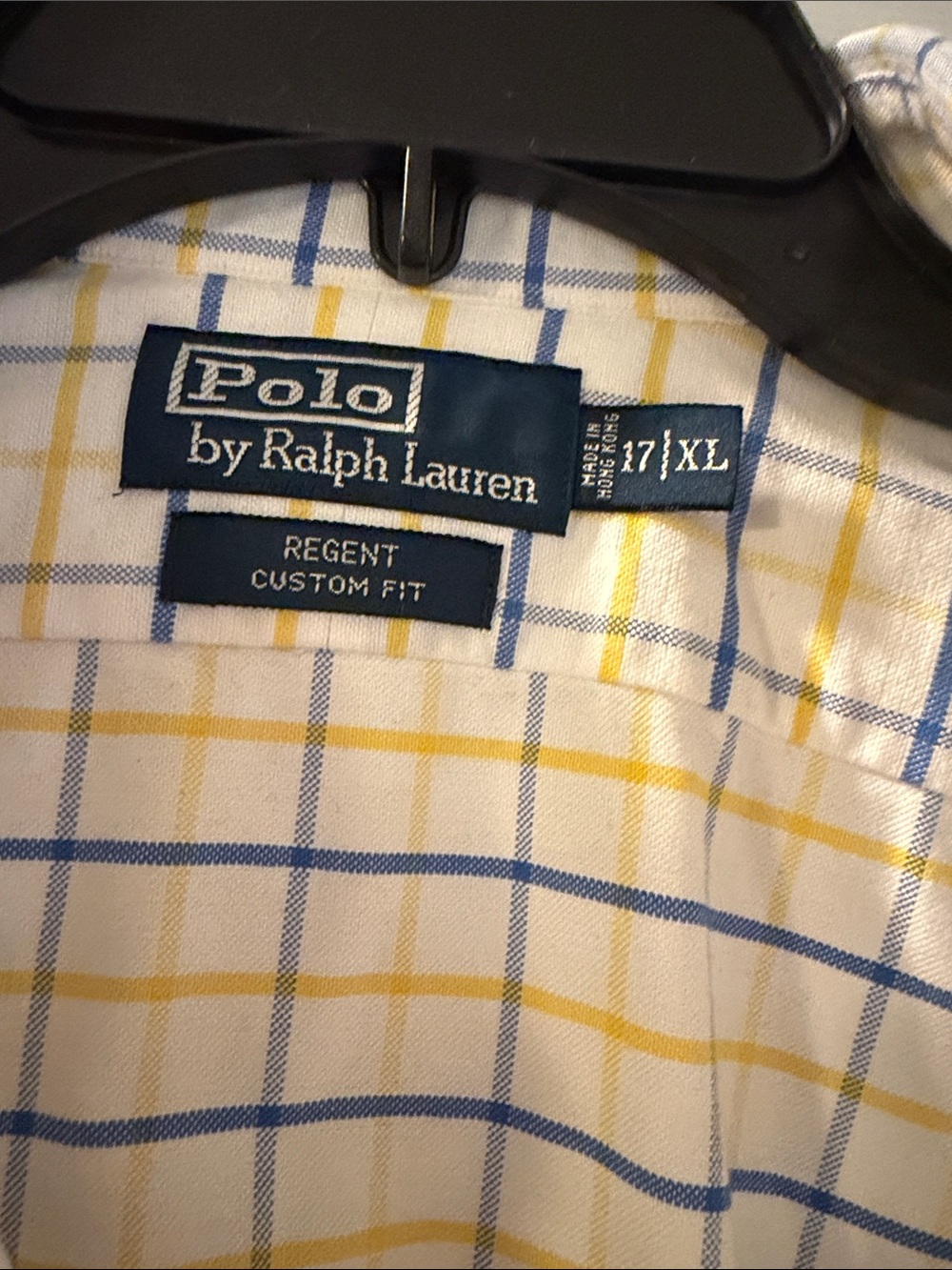 Ralph Lauren Yellow and Blue Checked Button-Down Shirt - Picture 2 of 3